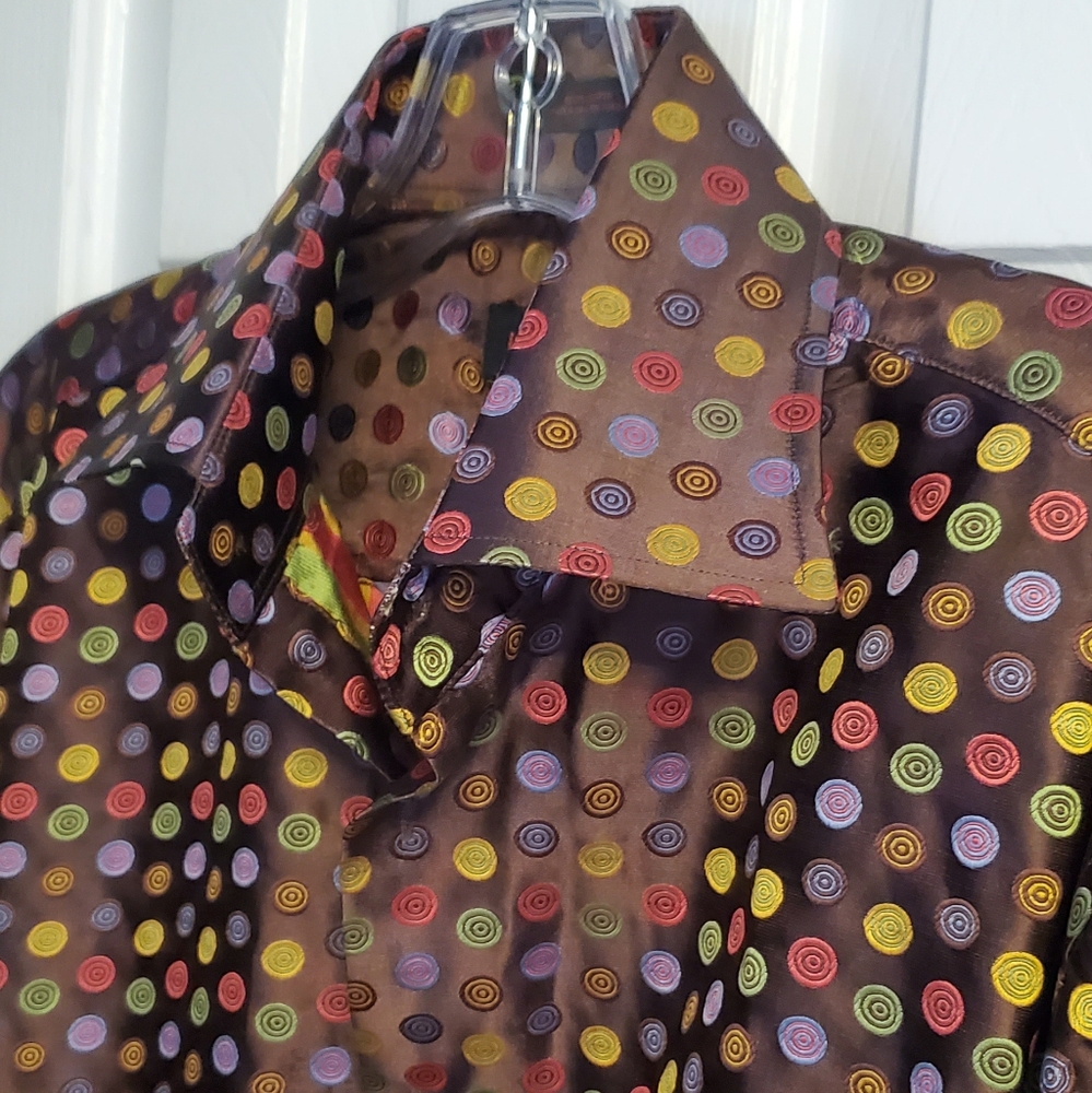Leonardi Shiny Long Sleeve Men's Shirt. Medium. - Picture 9 of 16